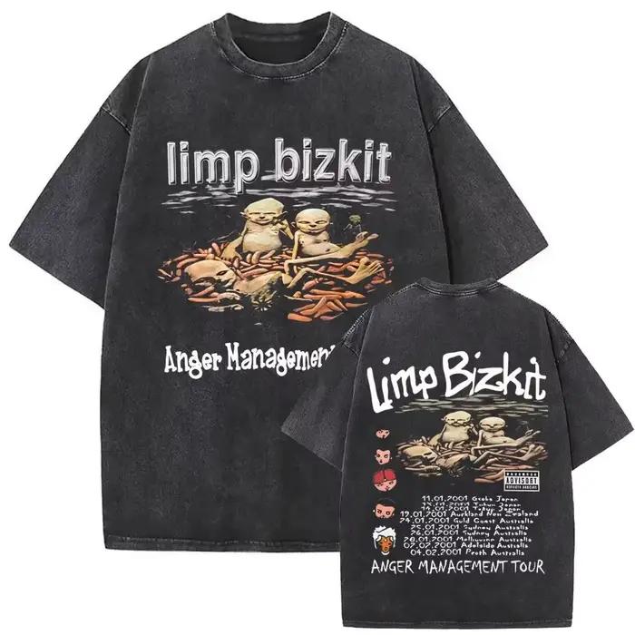 Punk Rock Y2k Tričko, vintage vyblednutý štýl