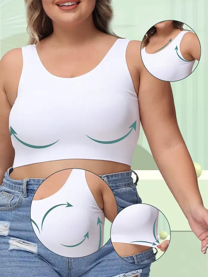 Soutien-gorge femme grande taille avec ascenseur et prévention du affaissement, façonnant et support pour le buste latéral, confortable sans support en fil.
