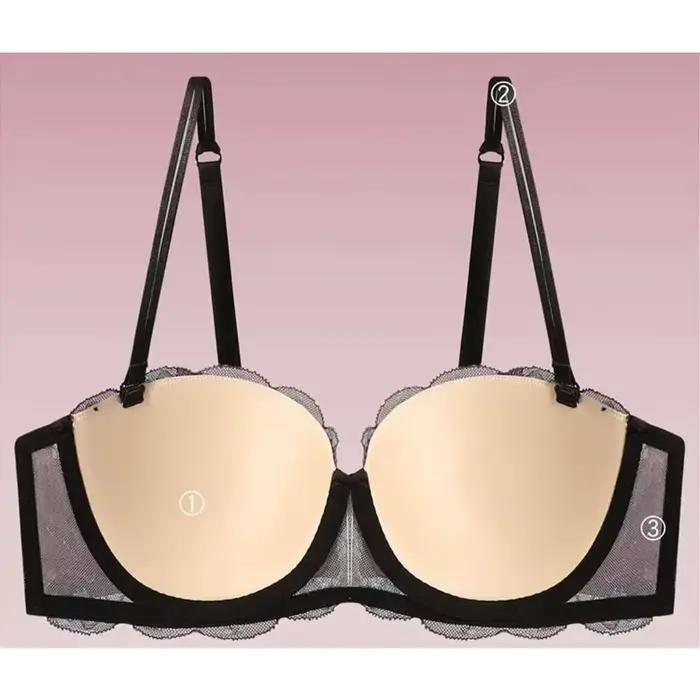 Soutien-gorge minimisateur en dentelle violette tendance pour poitrine généreuse, avec bonnets fins, soutien anti-affaissement, lingerie sexy et confortable à armatures pour l'été, pour femme, usage q
