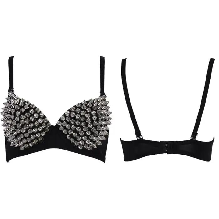 Módna Rivets Punk Rave Braletka Gotická Podprsenka Sexy Push Up Košíček Diskotéka Párty Bar Módne Horúce Podprsenky pre Ženy