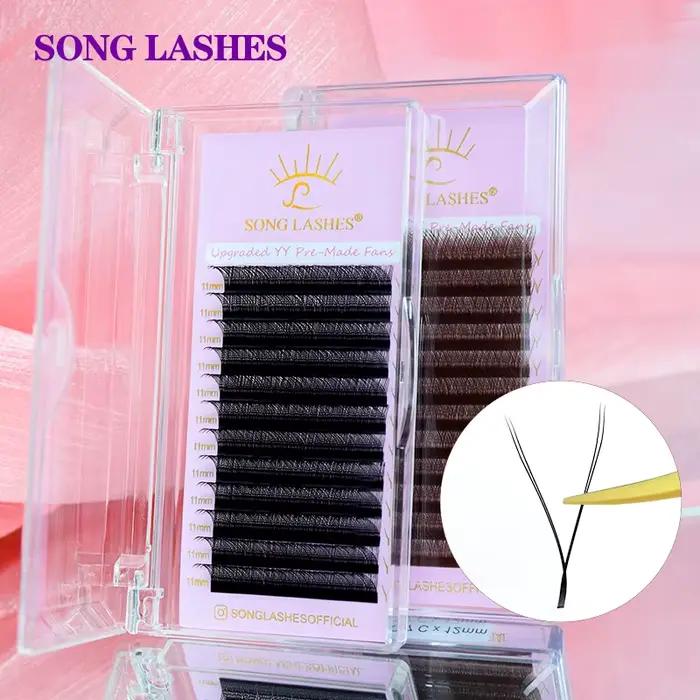 SONG LASHES Y tvar vopred vyrobené vejáre Predlžovanie rias pre salón individuálne riasy C D DD curl 2D YY