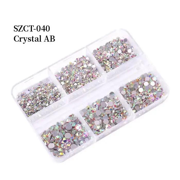 6 mriežok SS6-20 zmiešaná veľkosť ružová bronzová strieborná plochý chrbát kamienky drahokamy diamanty trblietavé 3D Nail Art dekorácie