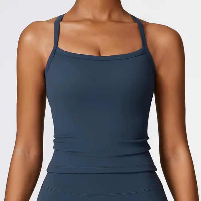 Soutien-gorge de sport à bretelles pour femme, sexy, pour yoga, gymnastique, push up, course à pied