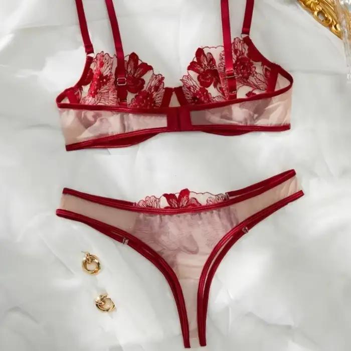 Élégant noir Sexy nuisette à armatures soutien-gorge ensemble de sous-vêtements fête Club nuit femmes Chef ultra-mince ensemble de sous-vêtements
