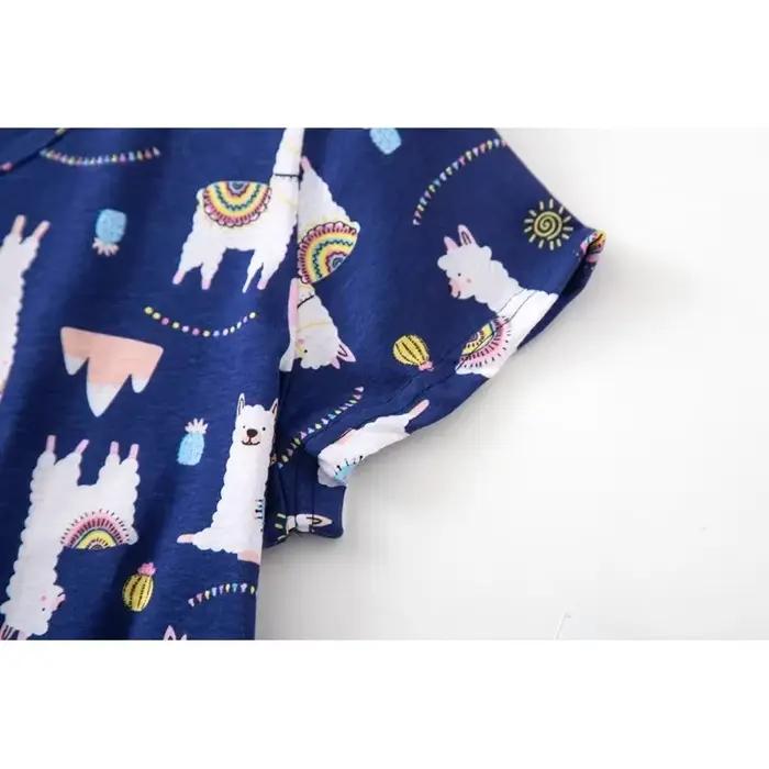 Robe de nuit décontractée d'été pour femme, motif dessin animé, en coton, haut de gamme, à manches courtes, ample, pour la maison, grande taille