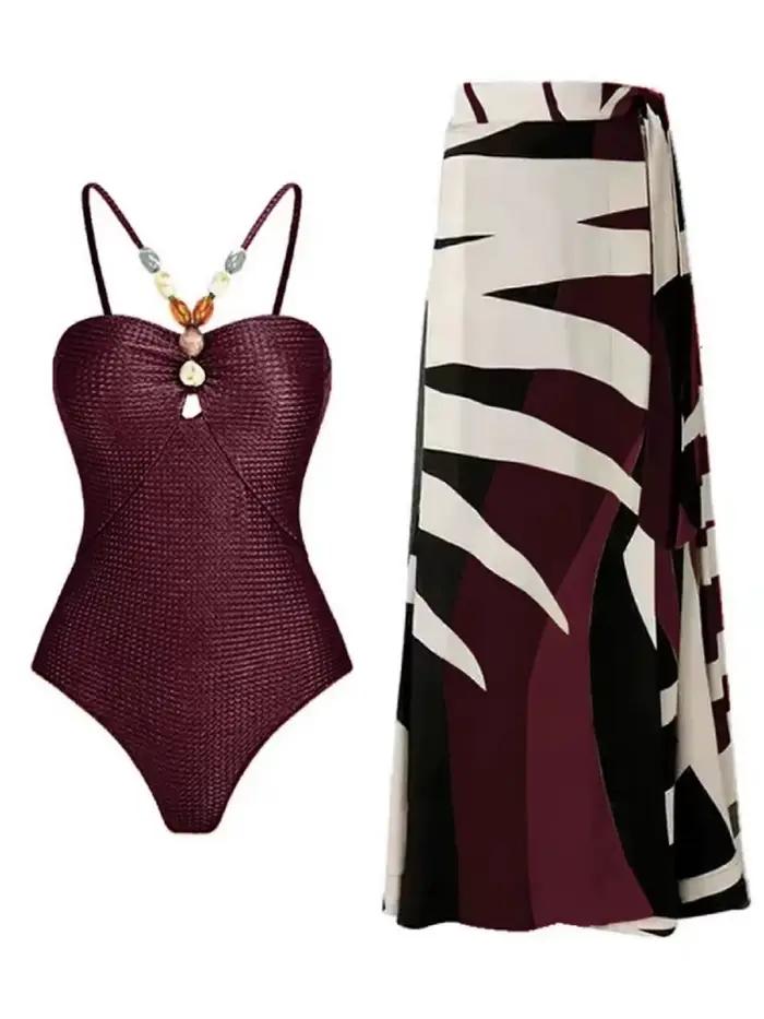 Dvojdielne bikiny plážové plavky 2024 ženy Sexy šnúrkový body s dlhou sukňou letné ženské kúpanie plávanie Bikini set