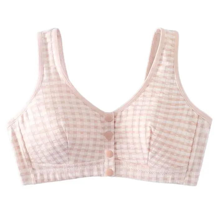 Soutien-gorge de sport en pur coton, confortable, anti-affaissement, sans armatures, style débardeur, avec boucle frontale, respirant, pour femme