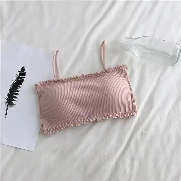 Soutien-gorge en coton pour femme, soutien-gorge tube, sous-vêtement à bretelles pour femme, débardeur élégant, soutien-gorge confort sans couture, soutien-gorge de sport, hauts en dentelle