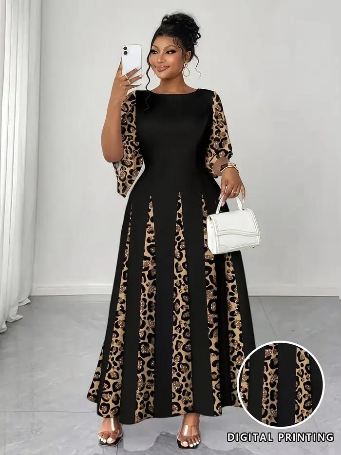 Elegantné leopardie šaty maxi