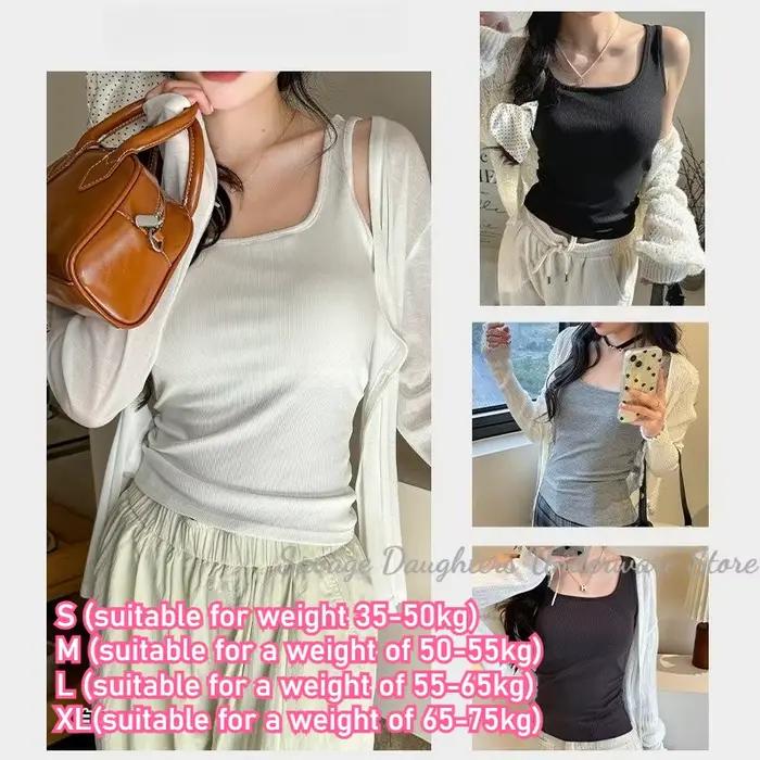 Débardeurs sans dos avec soutien-gorge intégré pour femme, blancs, sexy, col carré, sans manches, pour l'été, et camisoles noires pour femme