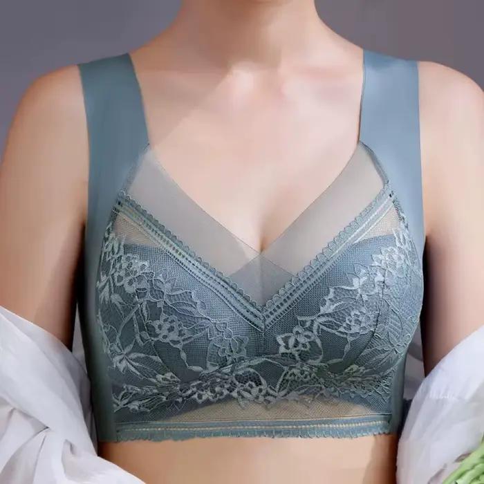 1 pièces femmes dentelle grande taille soutien-gorge basique Anti affaissement mince gilet avec rembourré femme Brassier dame glace soie sans couture confort souffle soutien-gorge