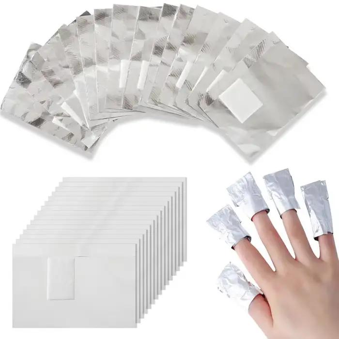 100 ks hliníkové fólie na odstraňovanie laku na nechty Nail Art