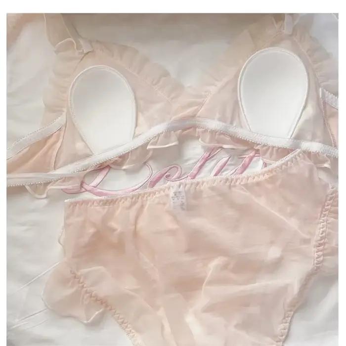Lolita filles mince mignon dentelle petit soutien-gorge femmes Triangle tasse soutien-gorge Sexy