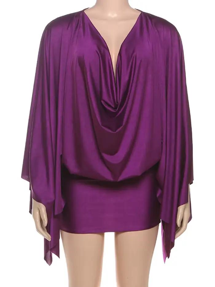 Robe Satinée Classique WEIRD PUSS pour Femmes Style Sexy Asymétrique Occasions Spéciales Soirées Nuit