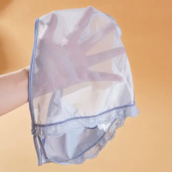 InjUnderwear-Culotte en dentelle souple pour femme, sous-vêtement sans couture, taille basse, slip en maille transparente, caleçon, InDispensLingerie