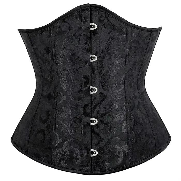 Corset Bustier Gothique Vintage pour Femme, Floral, Push-up, à Baleines, avec Fermeture Frontale, Sexy