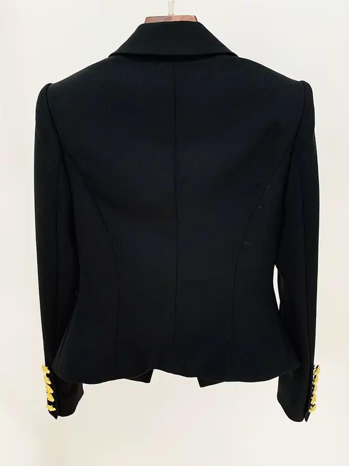 Blazer en coton polyester solide high street pour femmes, ajustement mince, bouton unique, style urbain, pour diverses occasions