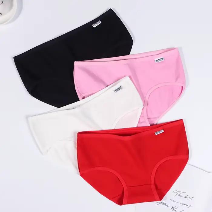 Dámske bavlnené nohavičky pohodlné jednoduché pevné cukríkové farby jemné na pokožku L-XXL slipy