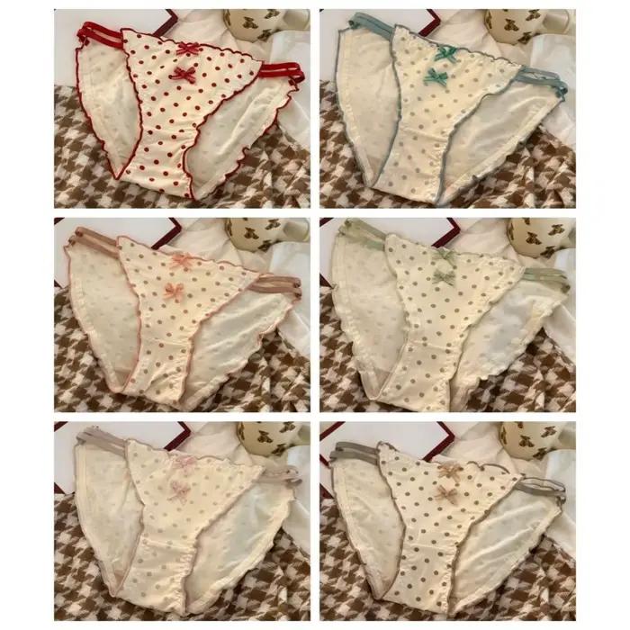 Culottes en modal à pois avec nœud mignon et bretelles élastiques – Douces et confortables pour femmes et jeunes filles