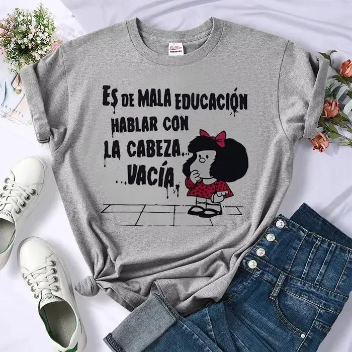 Mafalda tričko pre ženy dizajnérsky grafický manga Tee dievča harajuku komiks streetwear oblečenie