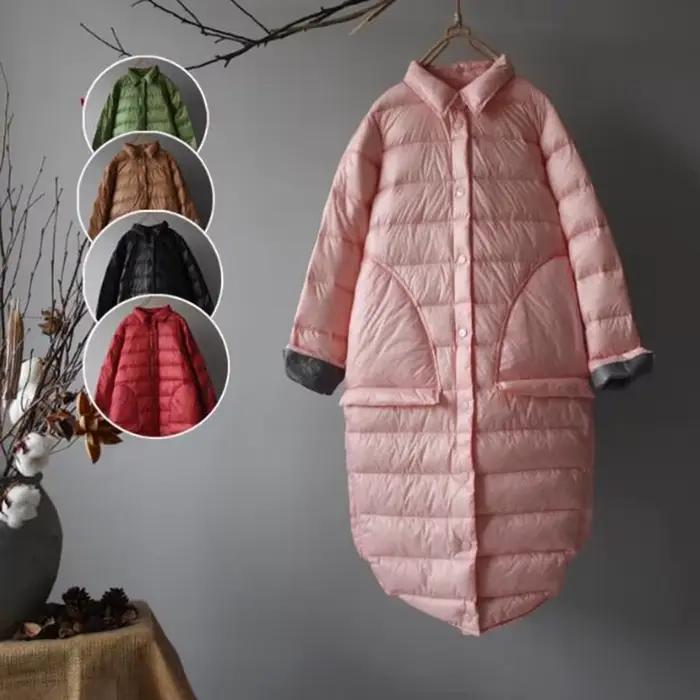 SEDUTMO zimná dlhá kačacia páperová bunda pre ženy Ultra ľahká tenká oversized kabát jeseň