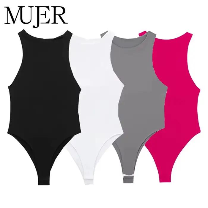 MUJER Biele body pre ženy čierne Sexy