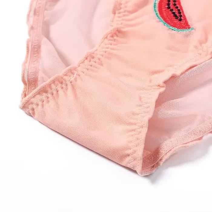 Fruit translucide slips femmes taille basse culottes Sexy sous-vêtements transparents dame slips Lingere culotte sous-vêtements femmes Lingerie