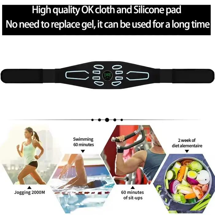 Ceinture de tonification abdominale, entraîneur d'abs, Toner musculaire, masseur de taille, Rechargeable, entraînement musculaire abdominal, Massage de Fitness du ventre