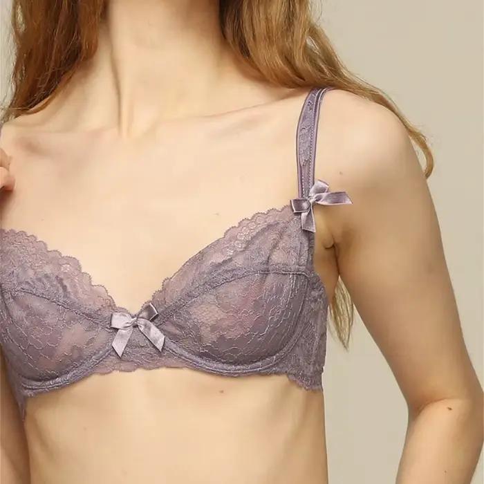 Soutien-gorge en dentelle transparente pour femmes, haut brodé, soutiens-gorge push-up pour femmes, lingerie sexy, grande taille, bonnet D, sous-vêtements, brassière, 2020
