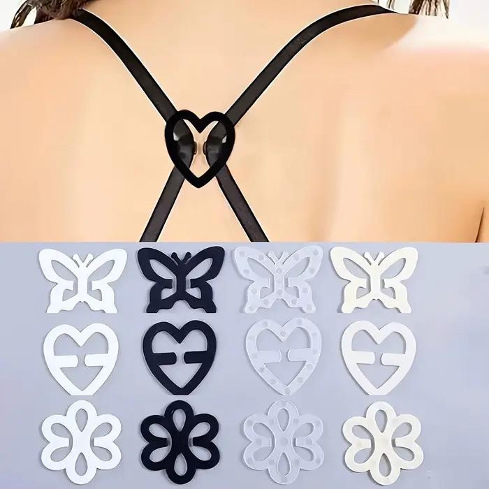 Boucle antidérapante pour sous-vêtements, 4/12 pièces, boucle de soutien-gorge Invisible, bretelles réglables en forme de cœur papillon, Clip intime