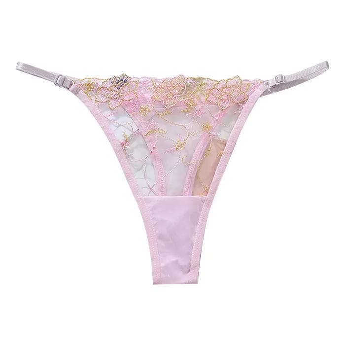 Dámske nohavičky Lingerie s výšivkou, sieťovaná, zvodné tangá