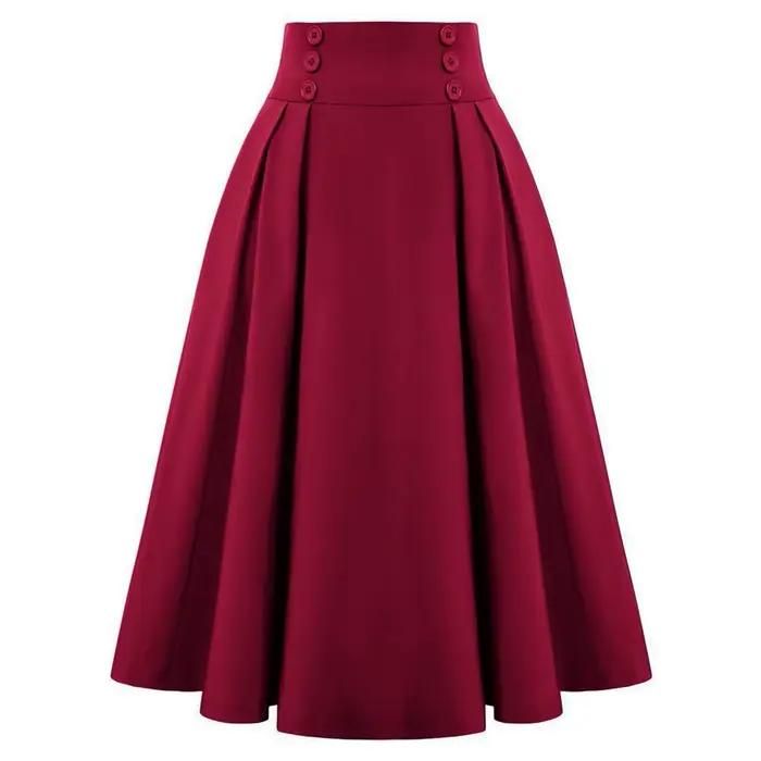 SISHION - Dámske elegantné polodlhé rozšírené sukne