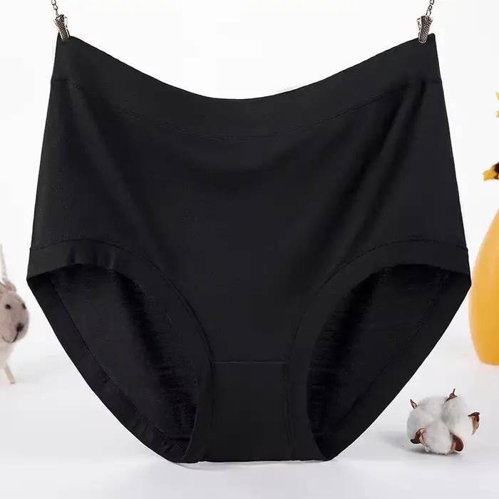 Lot de 3 culottes pour femme en modal, grandes tailles, confortables, respirantes, élastiques, lingerie unie