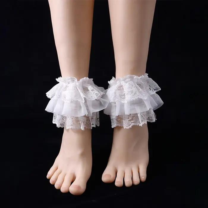 Couvre-chaussettes courts en dentelle Style Lolita, couvre-pieds décoratifs doux pour boîte de nuit pour fille JK, décoration de jambes, bas confortables pour la maison