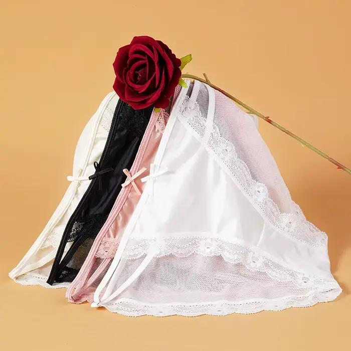 InjUnderwear-Culotte en dentelle souple pour femme, sous-vêtement sans couture, taille basse, slip en maille transparente, caleçon, InDispensLingerie