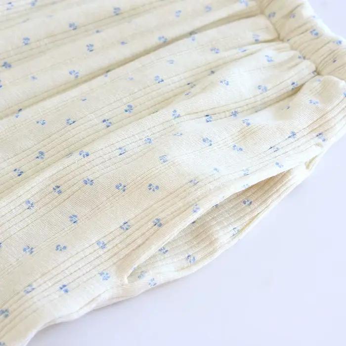 Ensemble de pyjama en coton tricoté jacquard à fleurs, style pastoral, de haute qualité, doux et confortable, pour femmes, printemps et automne