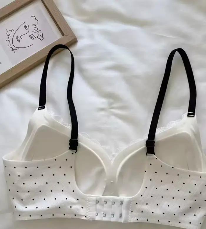 Lingerie en dentelle et à imprimé floral : soutien-gorge push-up pour femmes aux poitrines petites, conçu pour minimiser les bourrements latéraux, sans coutures et sans armatures