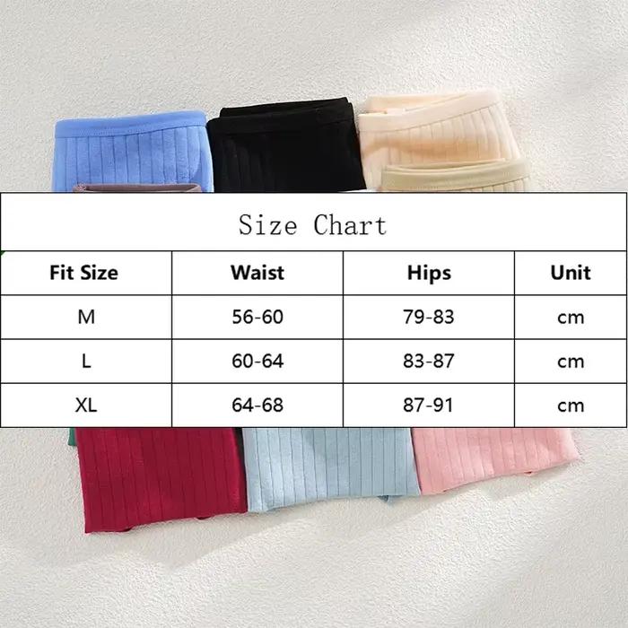 4 kusov/sada ženské bavlnené nohavičky Sexy mäkké pruhované šortky 12 farieb jednofarebné slipy pre ženy pohodlné Stretch Lingerie M-XL