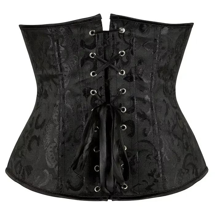 Corset Bustier Gothique Vintage pour Femme, Floral, Push-up, à Baleines, avec Fermeture Frontale, Sexy