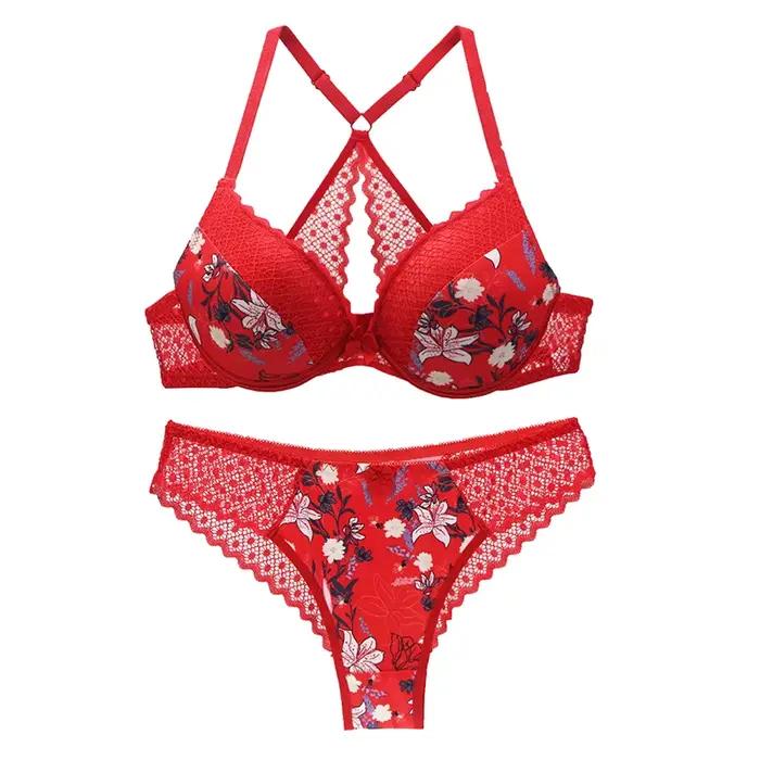 Ensemble de soutien-gorge Push Up Sexy Y-Line, ajouré, 32/70 34/75 36/80 38/85 40/90 42/95 BCED, sous-vêtements, Lingerie intime, nouvelle collection 2024