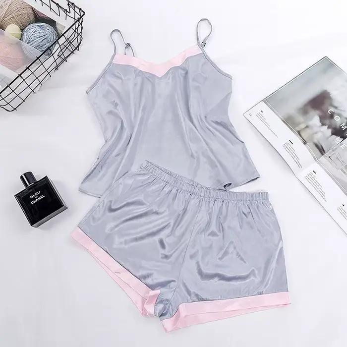 Ensemble de pyjama en dentelle 2026 à imprimé pois pour femmes, pyjama en satin extensible à col en V, lingerie sexy, vêtements de nuit, vêtements de maison