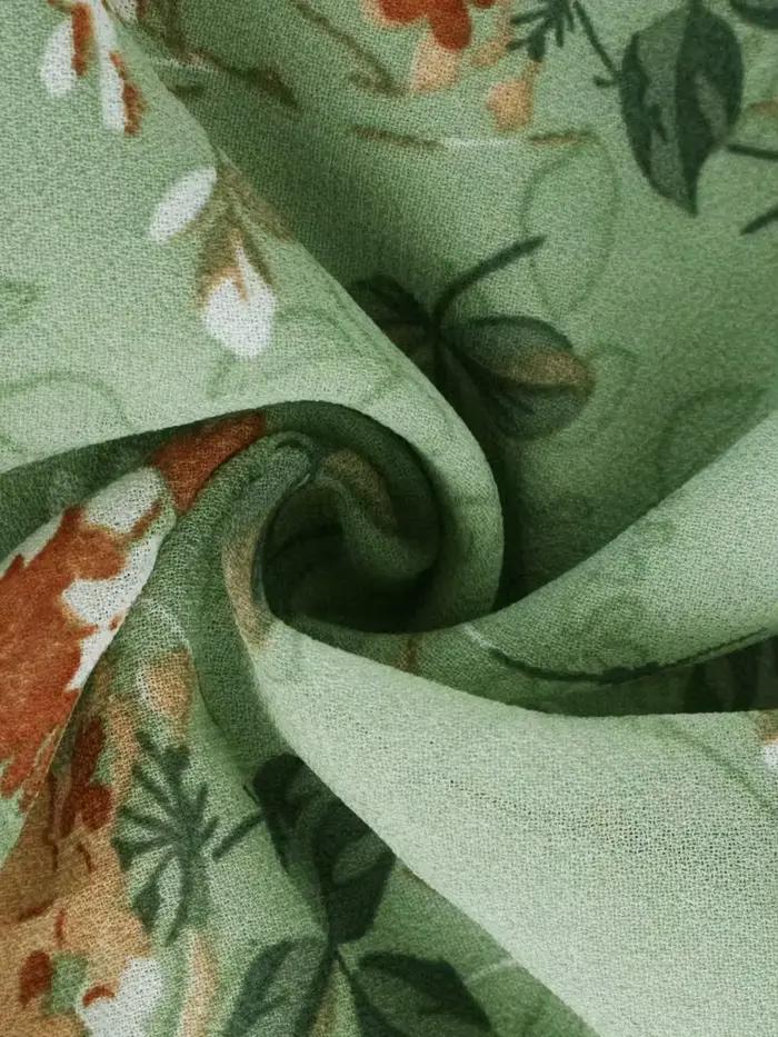 Msfilia módne kvety šaty pre ženy jar jeseň výstrih do V krátky rukáv voľné Chic potlačené