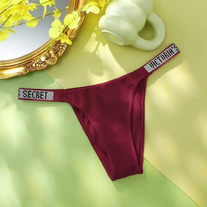 Klasické pruhované Victoria's Secret V-Chain tangá z čipky