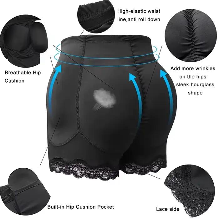 Sous-vêtements modelants avec coussinets de hanches, rehausseur de fesses Sexy, culotte de contrôle, ventre lisse, faux fesses Plus