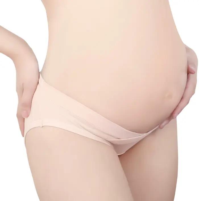 Sous-vêtements de maternité en coton pour femmes enceintes, culotte post-partum sous bosse, culotte de soutien du ventre douce en forme de V, respirante