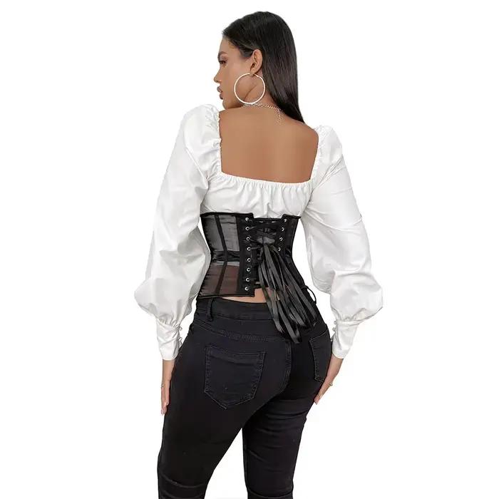 Bustiers sous le buste pour femmes, Corset Sexy en maille respirante à lacets, modelant le corps, entraîneur de taille, Corselet Sexy