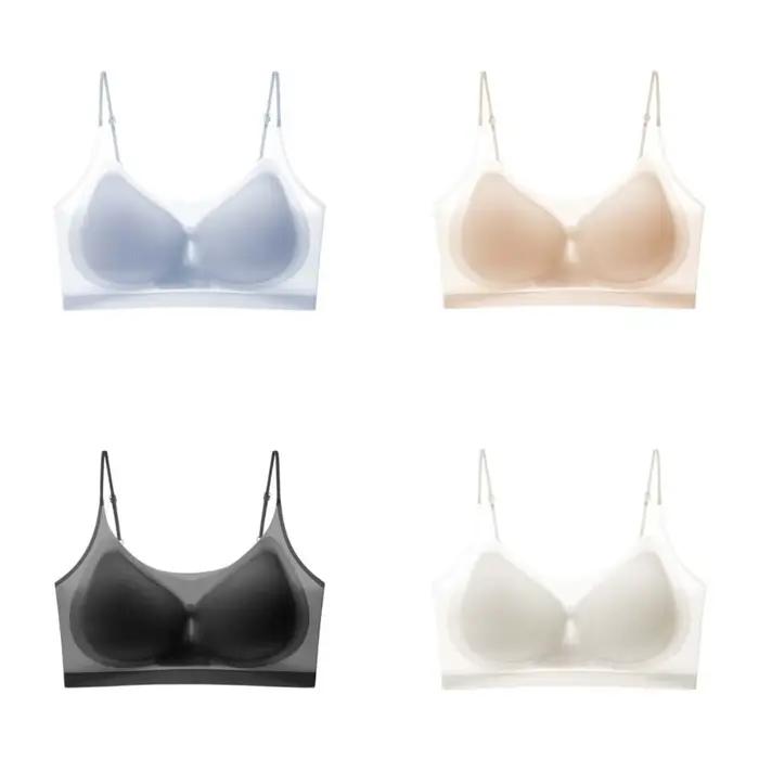 Soutien-gorge sans fil en soie glacée fine style coréen, anti-choc, sans traces, sans coutures, anti-affaissement, lingerie pour femme, yoga