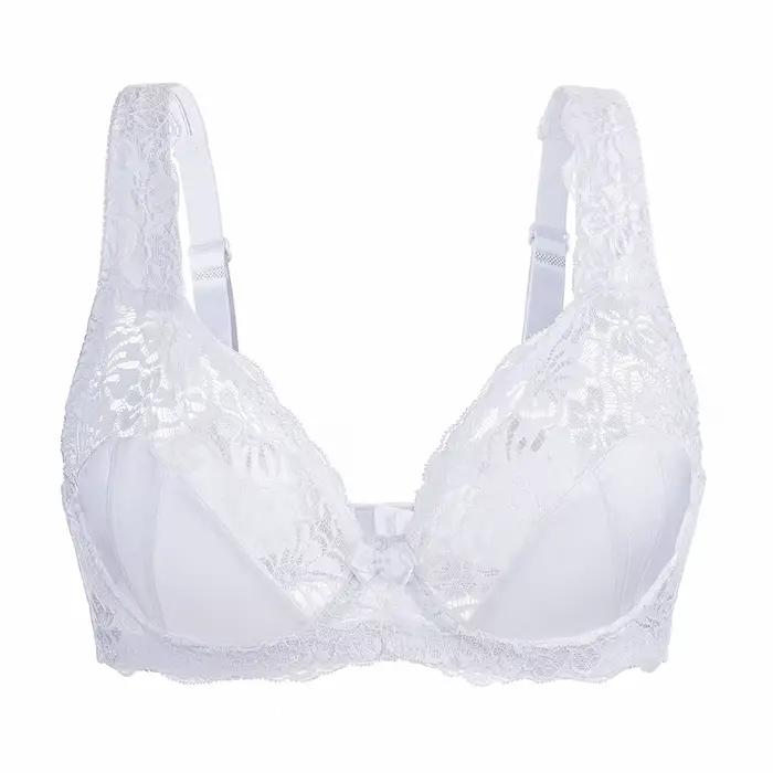 Soutien-gorge élégant en élasthanne et polyamide avec dentelle fleuri pour femmes grandes tailles occasions spéciales