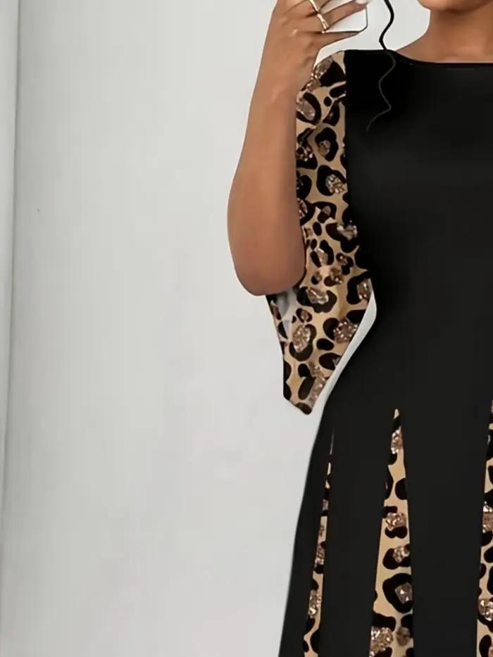 Elegantné leopardie šaty maxi