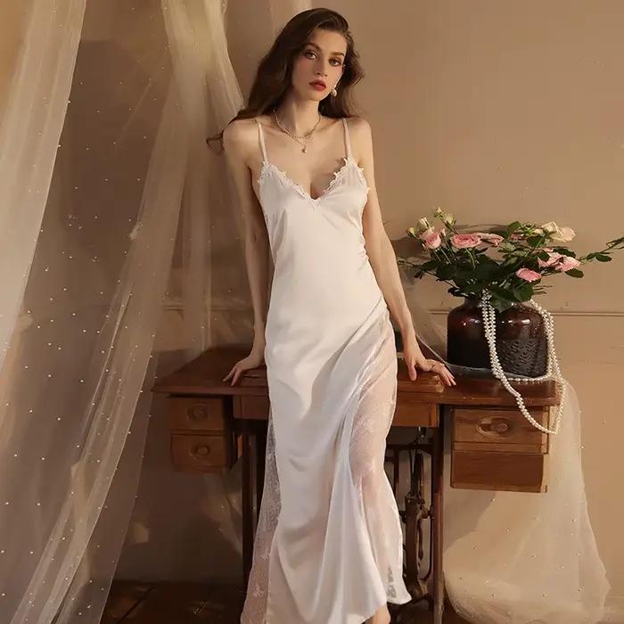 Dámska nočná košeľa nová Sexy odhalený chrbát dlhá